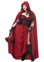 Plus Dark Red Riding Hood Women Costume