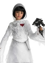 Kids Skeleton Bride Girls Costume