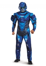Adult Blue Spartan Muscle  Men Costume