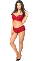 Adult Plus Size  Wine Ruffle Panty With Bow 