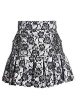 Adult White Satin Lace Overlay Lace Up Women Skirt