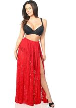 Plus Size Sheer Red Lace Women Skirt
