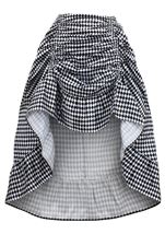 Diamond Print Satin Adjustable High Low Women Skirt