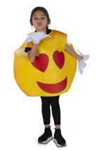Kids Hearts Smiley Emoji Unisex Costume