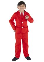 Kids Neon Red Suit Boys Costume 