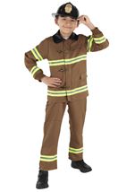 Kids Brown Fire Fighter Boys Costume 