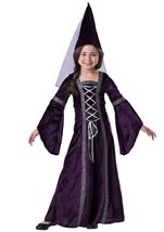 Kids Purple Medieval Princess Girls Costume