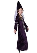 Kids Purple Medieval Princess Girls Costume