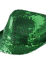 Green Sequin Fedora Unisex Hat