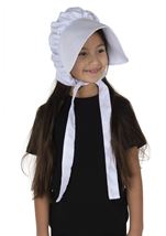 Kids Pioneer White Girls Bonnet