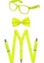 Adult Neon Yellow Party Costume Accessory Set 