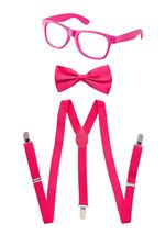 Kids Neon Pink Party Costume Accessory Set