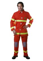 Red Fire Fighter Plus Size Men Costume