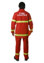Adult Red Fire Fighter Plus Size Men Costume