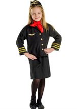 Kids Flight Attendant Girls Costume