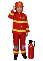 Red Fire Fighter Boys Costume  