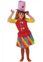 Rainbow Clown Girls Costume