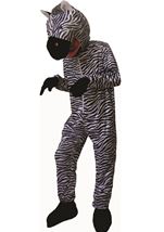 Kids Striped Zebra Mascot  Unisex Costume