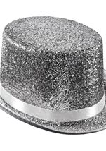 Adult Silver Unisex Top Hat