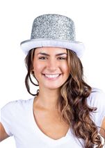 Adult Silver Unisex Top Hat