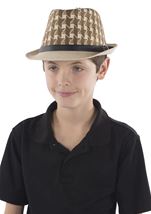 All ages Brown Checkerboard Fedora