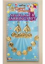 Gold Coin Necklace and Earrings