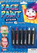 6 Face Paint Color Sticks Set