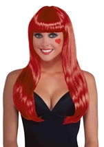 Neon Red Women Long Wig