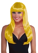 Neon Yellow Women Long Wig