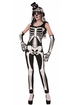 Skeleton Print Women Bodysuit Costume
