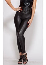Stretch Metallic Black Pant With Size Zipper 