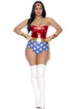 Adult Wonder Superhero Plus Size Women Costume