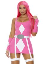 Adult Super Pink Power Hero Women Costume