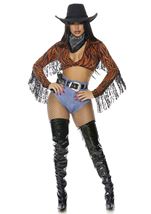 Adult Tiger Print Cowgirl Women Costume