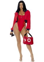 Adult Watch Out Bae Women Red Bodysuit Costume
