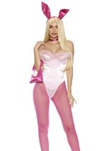 Adult Legal Bunny Women Pink Bodysuit Costume