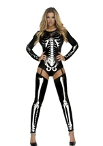 Adult Bone Print Snazzy Skeleton Women Costume