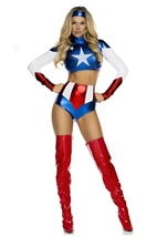 Adult America Woman Patriotic Super Hero Costume