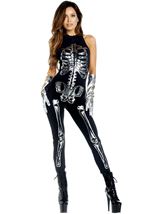 Flashy Skeleton Woman Costume