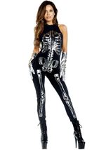 Adult Flashy Skeleton Plus Size Women Costume