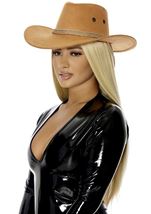 Old Town Cowgirl Costume Hat Brown