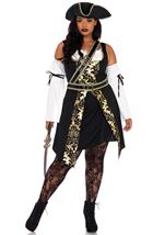 Adult Plus Size Black Sea Buccaneer Women Pirate Costume