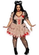 Adult Plus Size Deadly Voodoo Doll Women Spooky Costume