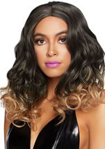 Curly Ombre Long Bob Women Wig Blond 