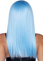 Adult Silky Long Straight Bang Women Wig Blue