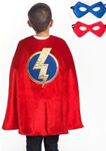 Kids Unisex Red Hero Cape And Mask