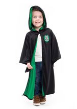 Kids Green Hooded Wizard Unisex Robe 