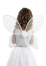 Kids Silver Shimmer Fairy Girls Wings