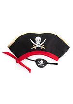 Kids Unisex Deluxe Pirate Hat And Eye Patch