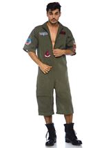 Adult Men Top Gun Short Flight Suit Costume
